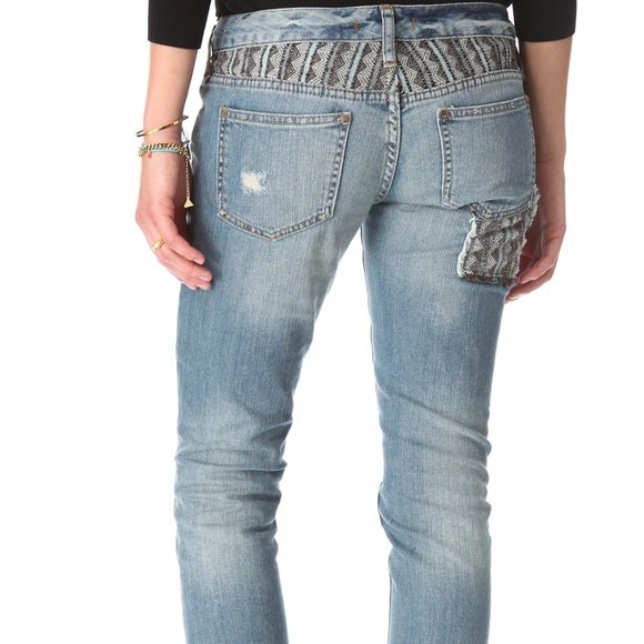 [Free People] Patched Skinny Jeans - Picture 2 of 4